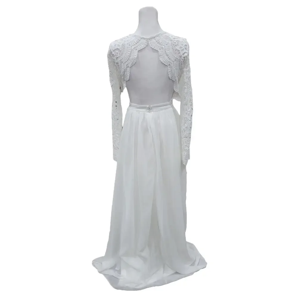 Lulus Awaken‎ My Love Maxi Dress Women’s XS White Lace Long Sleeve Bridal Formal
